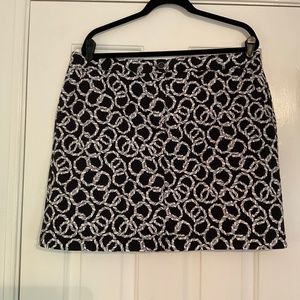 Karen Scott Skort, Black with Nautical White Rope Design, Size 16